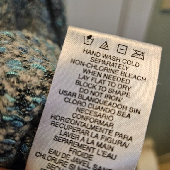 Size 2X Sigrid Olsen Blue and Gray Marled Sweater - Picture 5 of 5